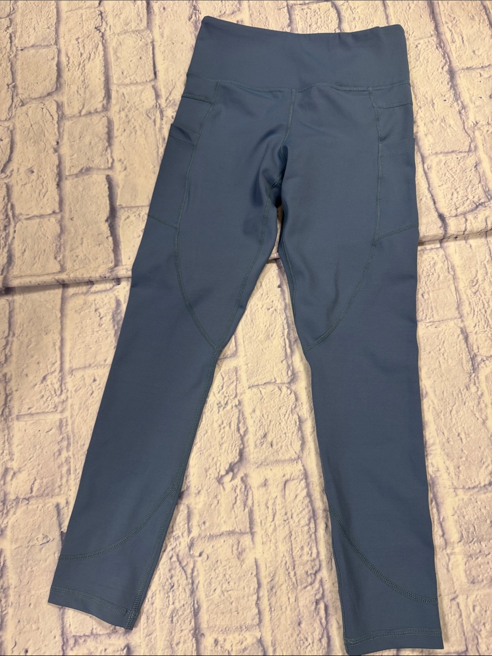ZYIA Slate Blue Girls' Active Leggings with Side Pockets Size 4